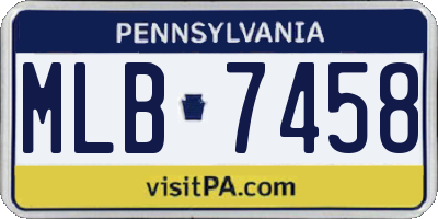 PA license plate MLB7458
