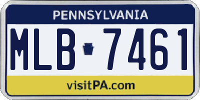 PA license plate MLB7461