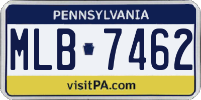 PA license plate MLB7462