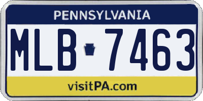 PA license plate MLB7463