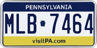PA license plate MLB7464