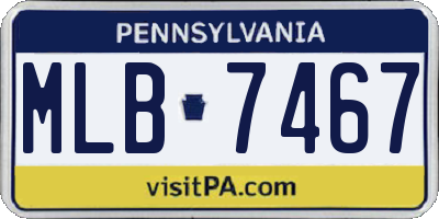 PA license plate MLB7467