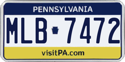 PA license plate MLB7472