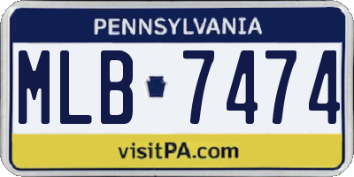 PA license plate MLB7474