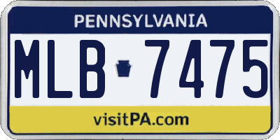 PA license plate MLB7475