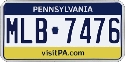 PA license plate MLB7476