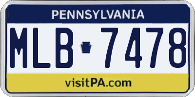 PA license plate MLB7478