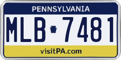 PA license plate MLB7481
