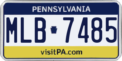 PA license plate MLB7485