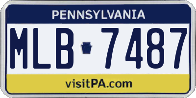 PA license plate MLB7487
