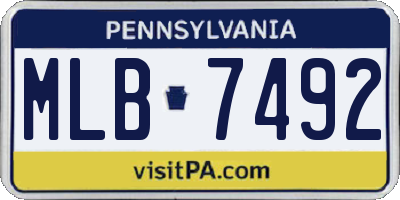 PA license plate MLB7492