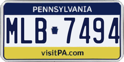 PA license plate MLB7494