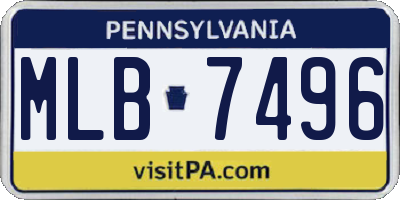 PA license plate MLB7496