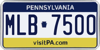 PA license plate MLB7500