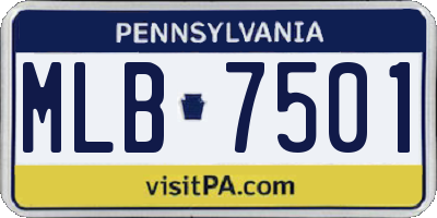 PA license plate MLB7501
