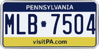 PA license plate MLB7504