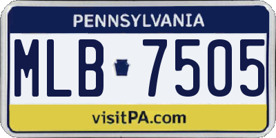 PA license plate MLB7505