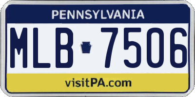 PA license plate MLB7506