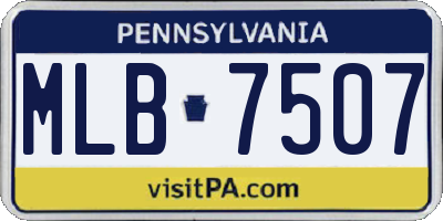 PA license plate MLB7507
