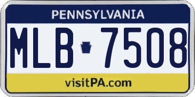 PA license plate MLB7508