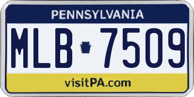 PA license plate MLB7509