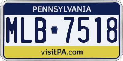 PA license plate MLB7518