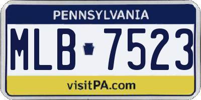 PA license plate MLB7523