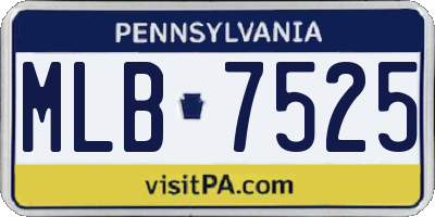PA license plate MLB7525