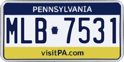 PA license plate MLB7531