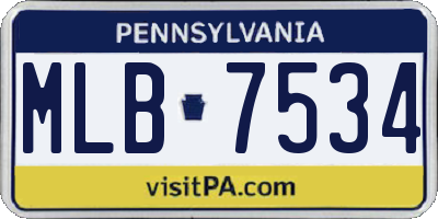 PA license plate MLB7534