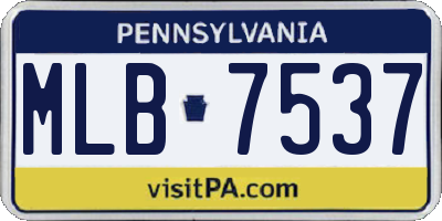 PA license plate MLB7537