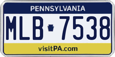 PA license plate MLB7538