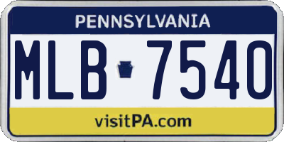 PA license plate MLB7540