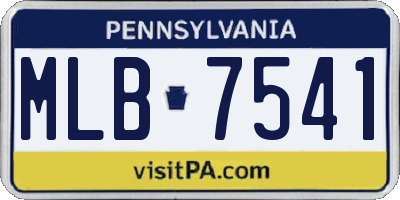 PA license plate MLB7541