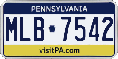 PA license plate MLB7542
