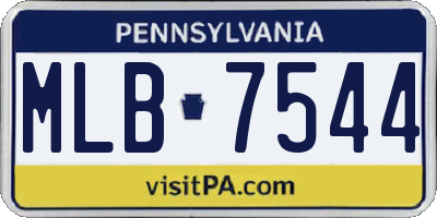 PA license plate MLB7544