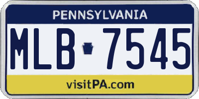 PA license plate MLB7545