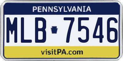 PA license plate MLB7546