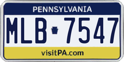 PA license plate MLB7547