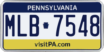 PA license plate MLB7548