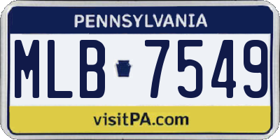 PA license plate MLB7549