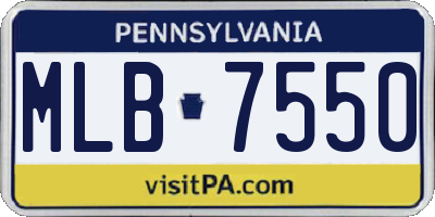 PA license plate MLB7550