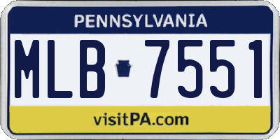 PA license plate MLB7551