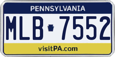 PA license plate MLB7552