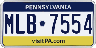 PA license plate MLB7554
