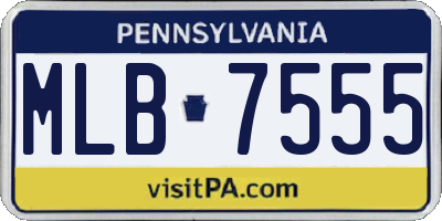 PA license plate MLB7555