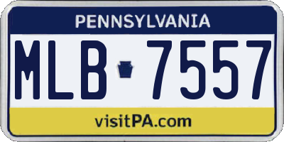 PA license plate MLB7557