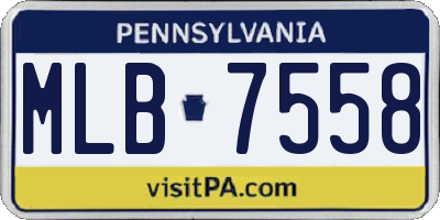 PA license plate MLB7558