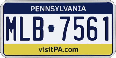 PA license plate MLB7561
