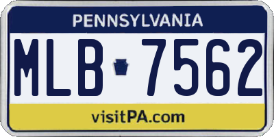 PA license plate MLB7562